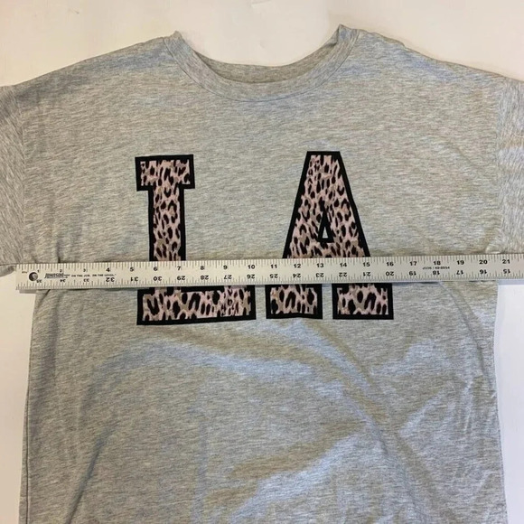 Abound Women's Graphic Cheetah Print LA Oversized Crew Neck T-Shirt Size M NWT - Picture 8 of 10